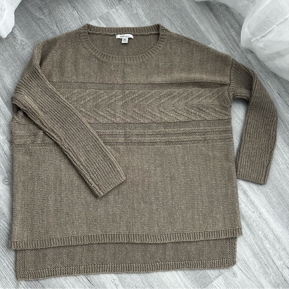 Cozy Casual Tan Oversized Sweater